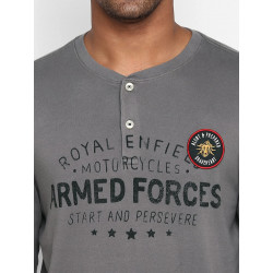 Royal Enfield Henley Long Sleve T-Shirt Charcoal