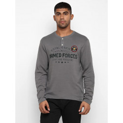 Royal Enfield Henley Long Sleve T-Shirt Charcoal