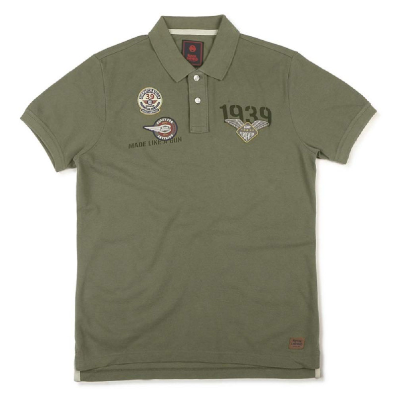 Royal Enfield Dispatch Rider Polo T Shirt Light Olive