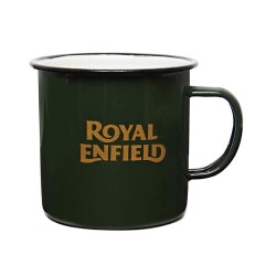 Emaille Tasse grün Royal Enfield