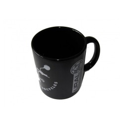 Ceramic cup black Ural front view