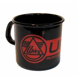 Enamel cup black with red...