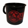 Enamel cup black with red Ural logo