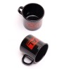 Enamel cup black with red Ural logo