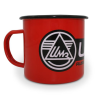 Blechtasse/Emailbecher Rot mit Ural Logo