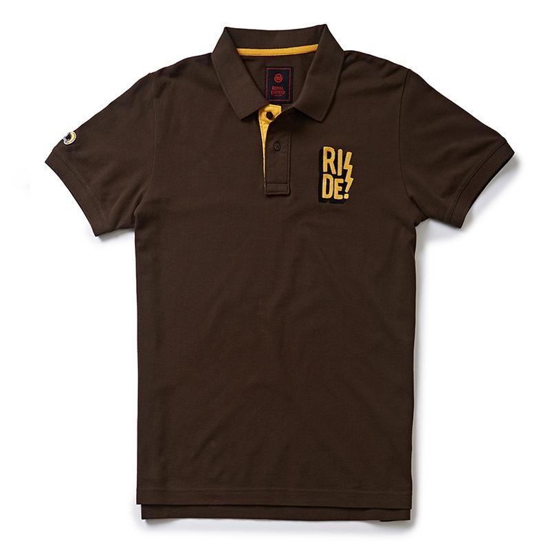 Royal Enfield Polo Shirt RIDE! brown