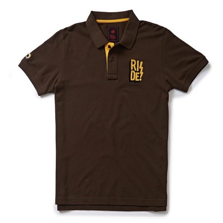 Royal Enfield Polo Shirt RIDE! braun