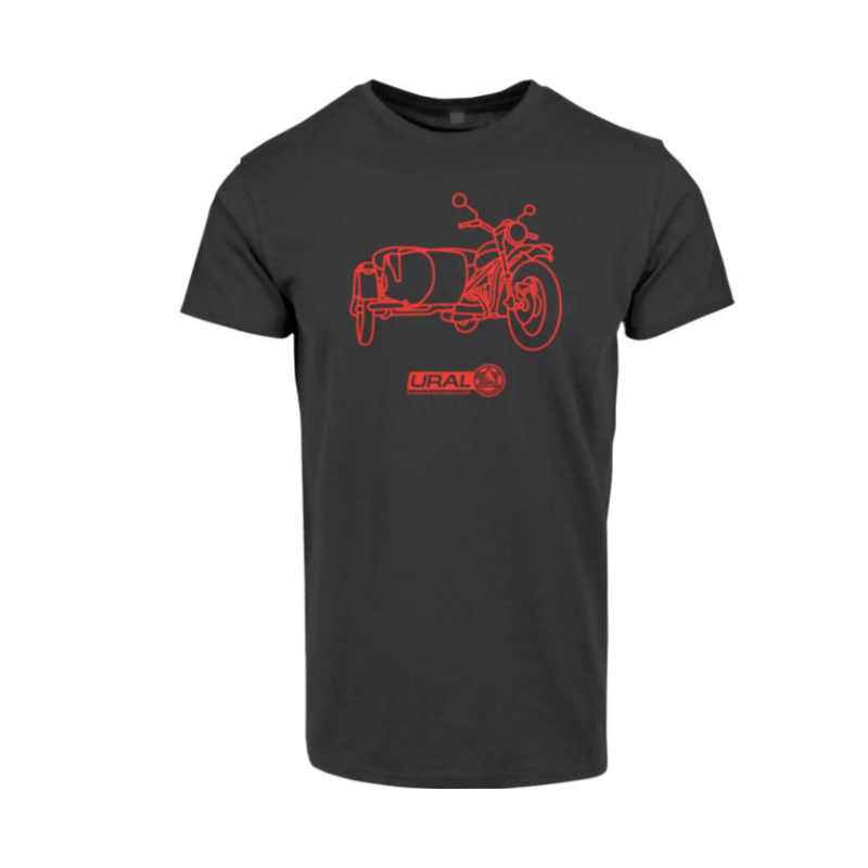 T-shirt black with Ural in red