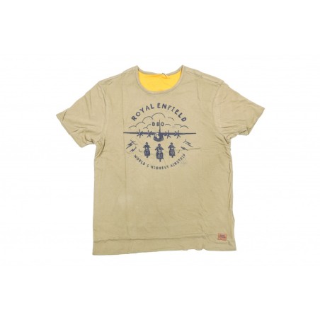 Royal Enfield T-Shirt DBO World´s highest Airstrip olive