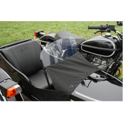 Sidecar Windshield short glass, black frame, textile frrom 2013