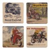 Royal Enfield 120 Jahre Holzuntersetzer Set - 4 Stk