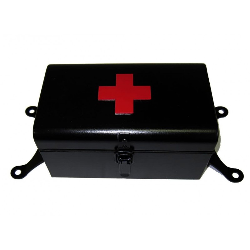 First aid box black-matt with Red Cross logo