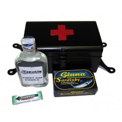 First aid box black-matt with Red Cross logo