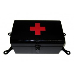 First Aid Box Black Matt with Red Cross Logo