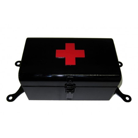 First Aid Box Black with Red Cross Logo