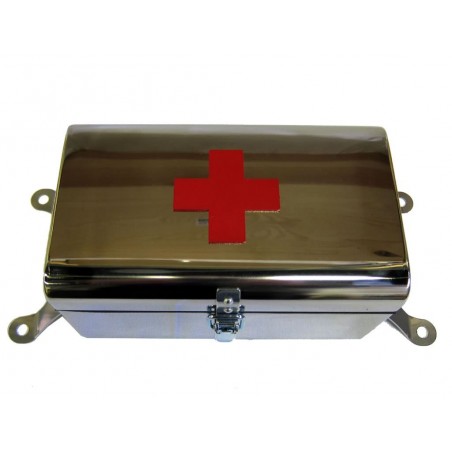 First aid box stainless steel with Red Cross logo