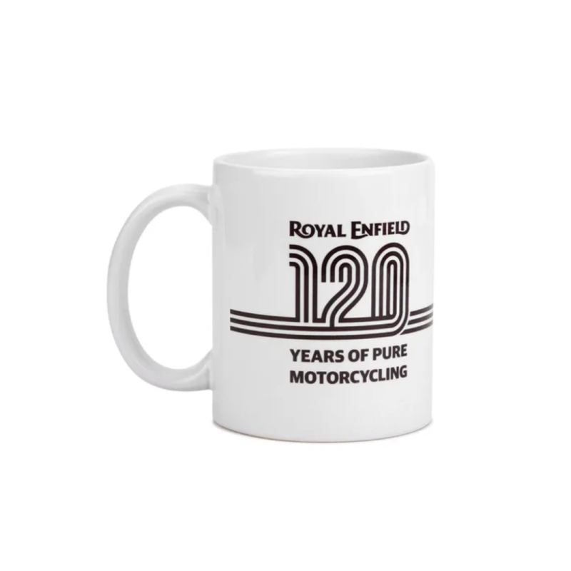 Royal Enfield 120th Anniversary Keramik Tasse weiß