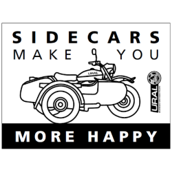 Sticker "Sidecars make you more happy" 10x7,5 cm