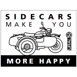 Ural Aufkleber "Sidecars make you more happy"