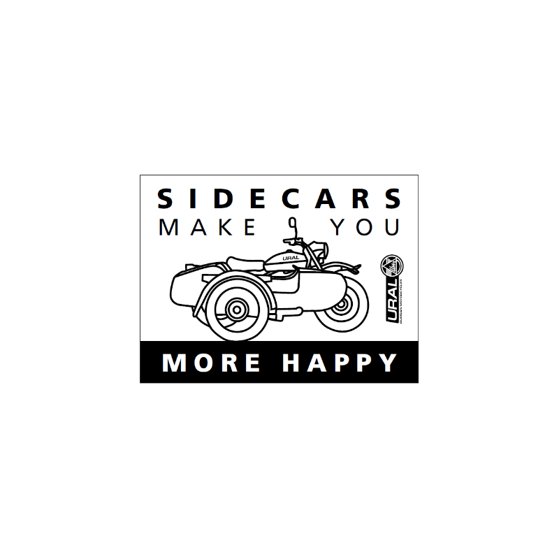 Ural Aufkleber "Sidecars make you more happy"