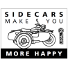 Sticker "Sidecars make you more happy" 10x7,5 cm