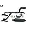 2in1 exhaust system upswept, slip on, black, w/o catalyst