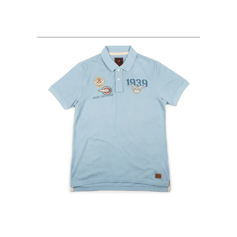 Royal Enfield Dispatch Rider Polo T-Shirt Sea Blue