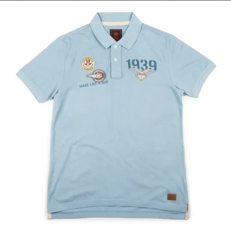 Royal Enfield Dispatch Rider Polo T-Shirt Sea Blue