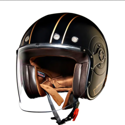 Royal Enfield Bobber Jet Helmet SUPER METEOR 650 SPIRIT GOLD HELMET - BLACK