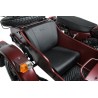 Sidecar seat set with backrest and luggage box, black