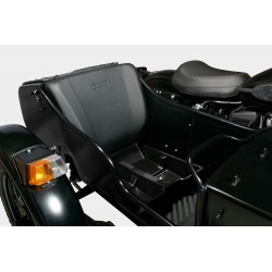 Sidecar seat set with backrest and luggage box, black