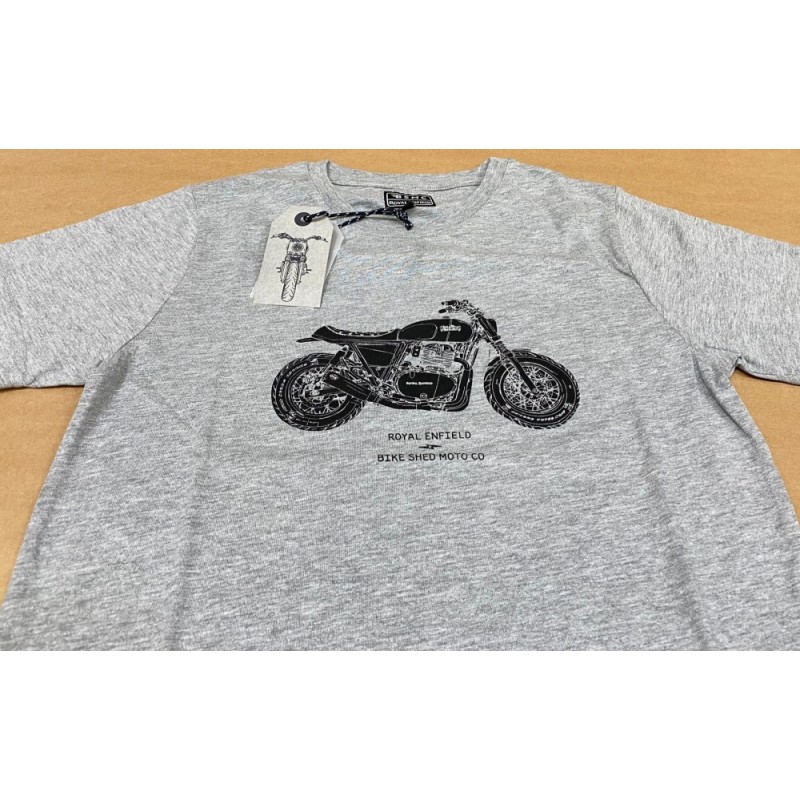 Royal Enfield BSMC T-Shirt Custom Bike Tee grey