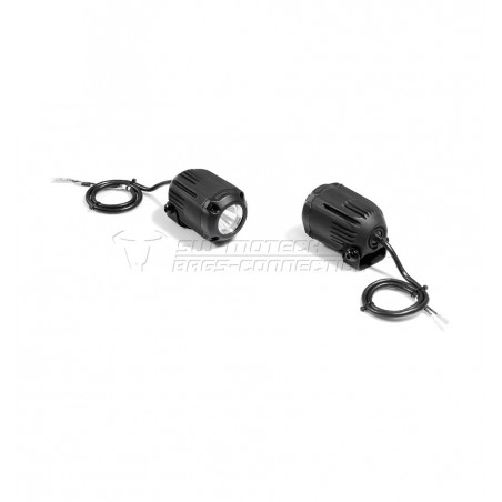 Fog light H3 black, pair with harness and switch
