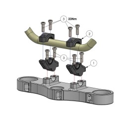 Handlebar riser 30 mm and 21 mm offset Interceptor 650