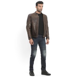 Royal Enfield Dark Tan Lederjacke braun