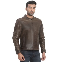 Royal Enfield dark tan leather jacke