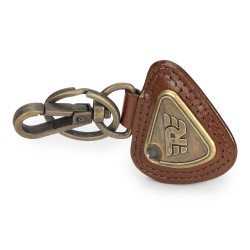 Royal Enfield Leder Schlüsselanhänger Tool Box Triangle braun