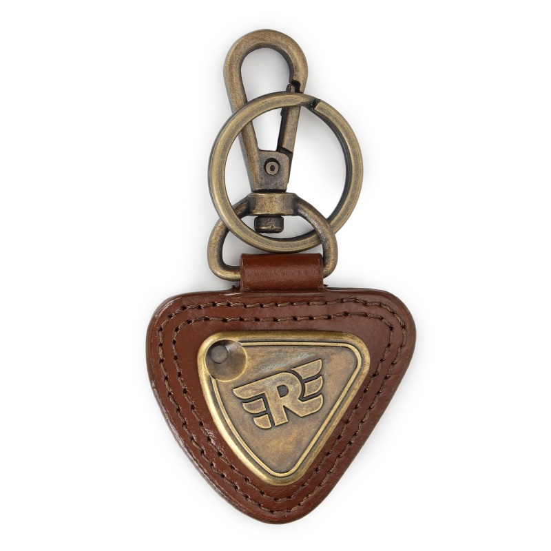 Royal Enfield Leder Schlüsselanhänger Tool Box Triangle braun