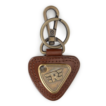 Royal Enfield Leder Schlüsselanhänger Tool Box Triangle braun